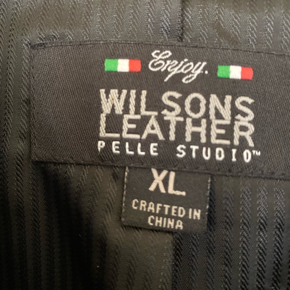 Wilsons Black Leather Jacket with Removable Lining Sz XL - Picture 10 of 16